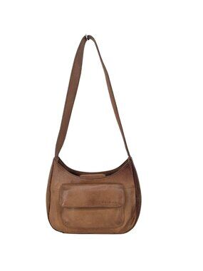 Vintage Fossil Leather Shoulder Bag Hobo Slouchy Y2K Earthy Boho Neutral Small